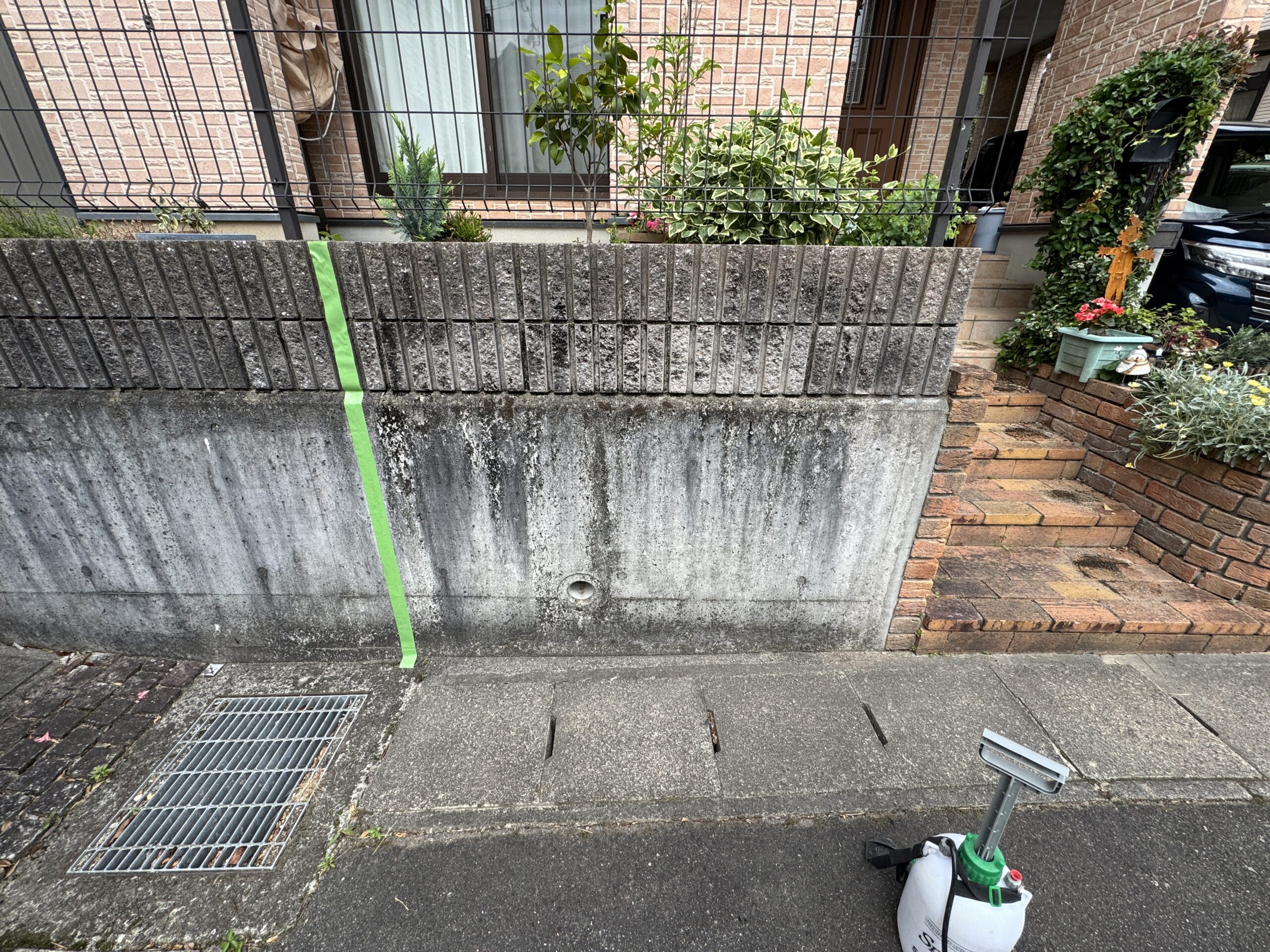 ブロック塀　スカッと洗浄